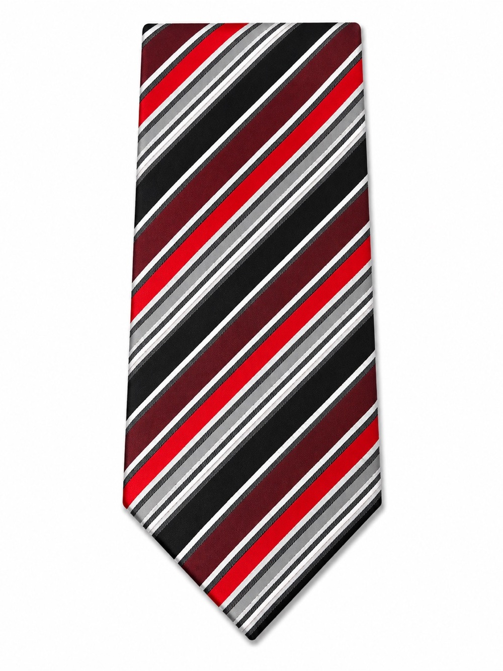 Stafford Red, Black & Gray Striped Men's Tie